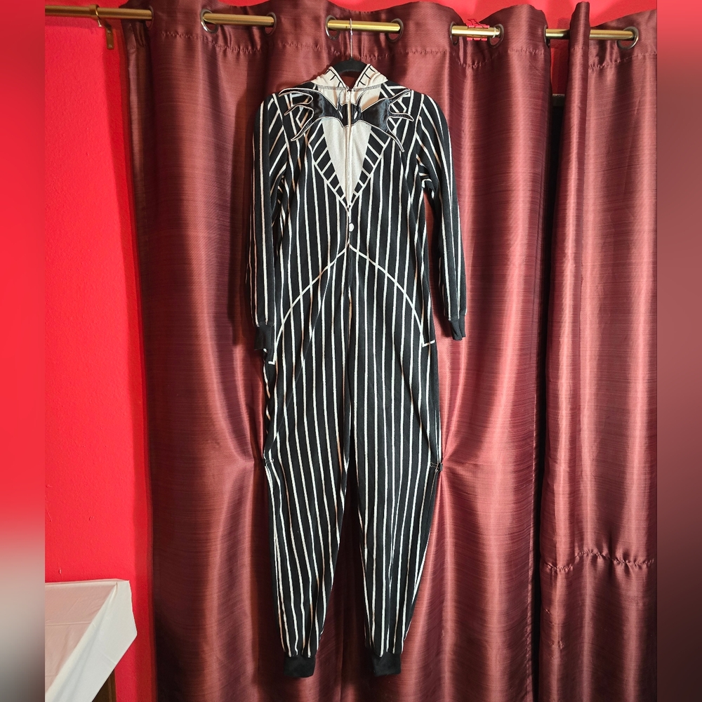 Small Black and White Adult Disney Nightmare Before Christmas Onesie 1-piece
